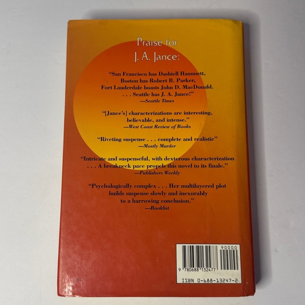 Tombstone Courage" by J.A. Jance Hardcover Novel, Book, 1994 - Picture 2 of 12